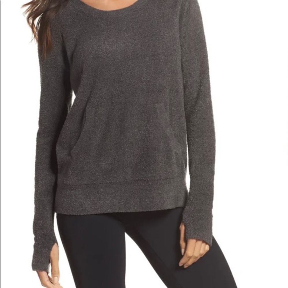 Barefoot Dreams CozyChic Lite Brown Raglan Pullover Sweater Size Large